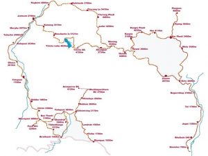 Round Annapurna Map - Aroma Nepal Treks